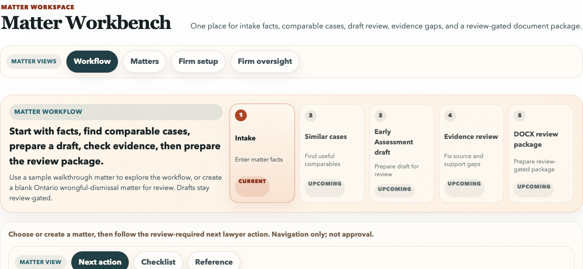 MatterTrace, starting with Ontario Matter Workbench workflow preview